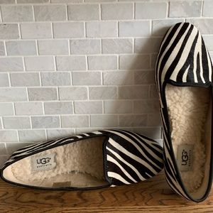 UGG calfskin zebra print size 8 flats